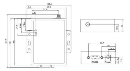 DH6200-GPRS3型 數據采集終端安裝尺寸